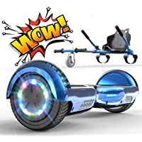 Los mejores  - RCB Hoverboard Patinete Eléctrico Self Balancing Scooter de Auto-Equilibrio Luces LED Integradas con Hoverkart Go-Kart…